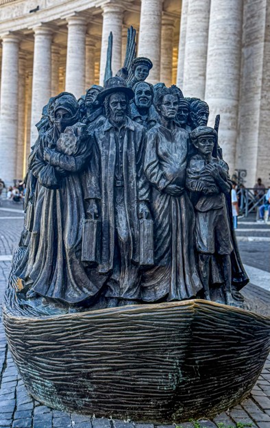 The statue "Angels Unawares" in Vatican City.