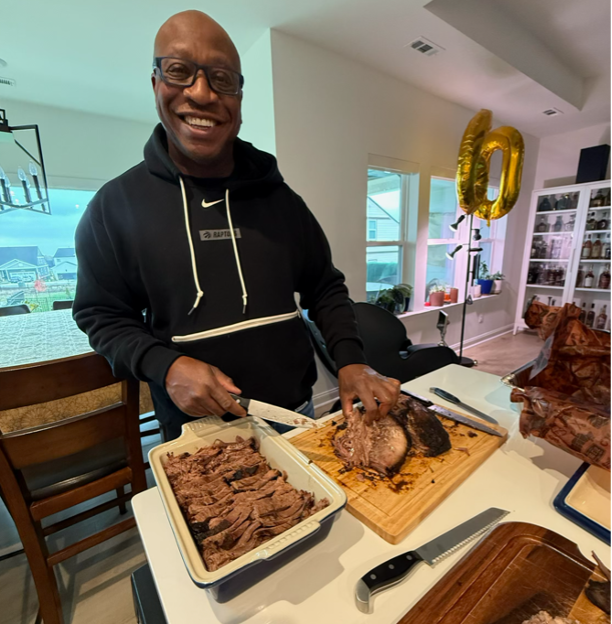 Chief Drake whipping up a hearty meal.