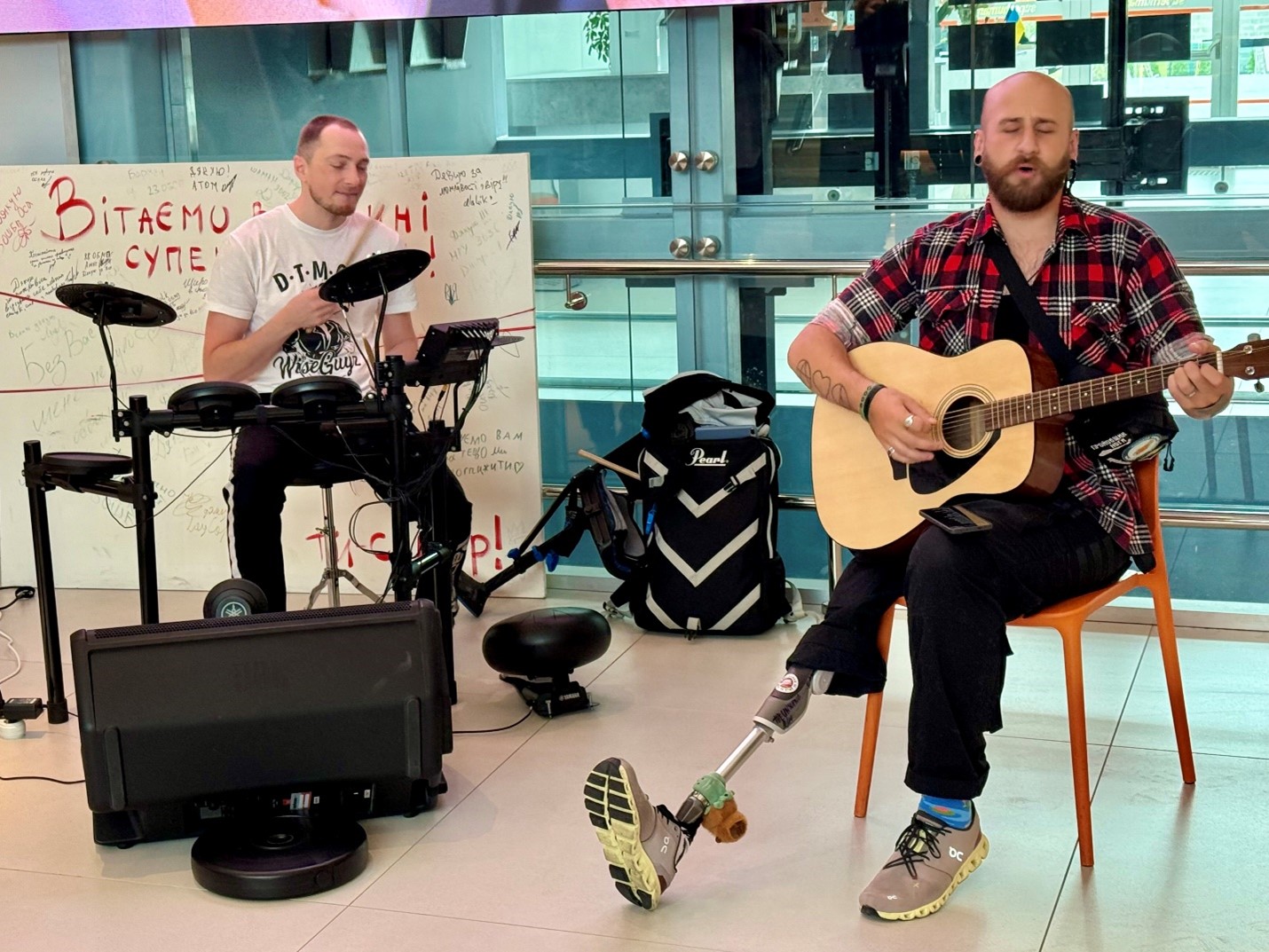 Patients at Superhumans performing live music