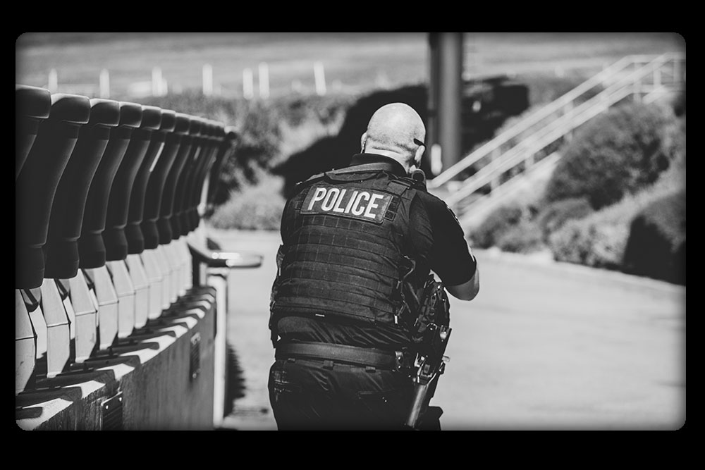 Officer participating in a training exercise