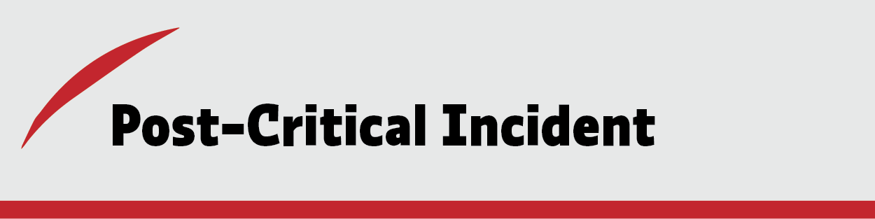 Post-Critical Incident header